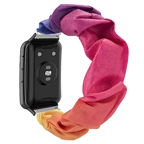 ZUREGO Scrunchie Elastisches Armband für Huawei Watch Fit 2 Armband, Scrunchie Armband Elastic Watch Band Damen Mädchen bedrucktes Stoffarmband Kompatibel mit Huawei Watch Fit 2 (J) von ZUREGO