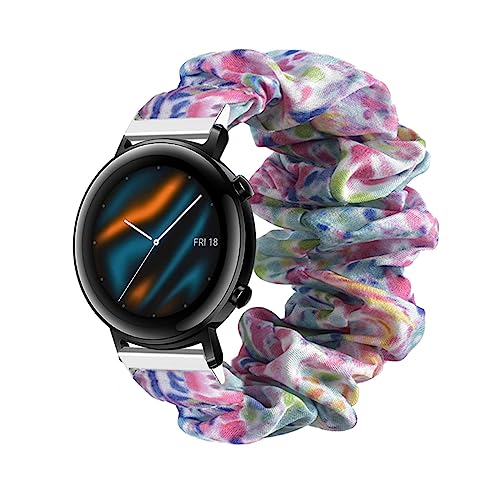 ZUREGO Scrunchie Elastisches Armband für Huawei Watch GT2 Pro/GT 2e Armband, Scrunchie Armband Elastic Watch Band Damen Mädchen bedrucktes Stoffarmband Kompatibel mit Huawei Watch GT2 Pro/GT 2e (E) von ZUREGO