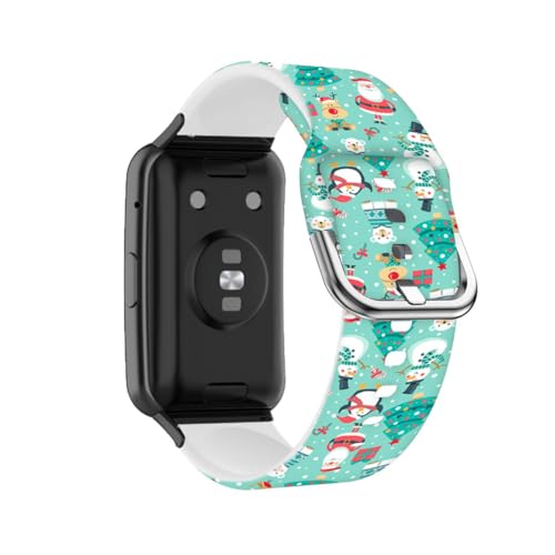 ZUREGO Weihnachten Armband für Huawei Watch Fit 2 Armband, Weihnachten Weiche Silikon Armbänder Sport Ersatzband Kompatible für Huawei Watch Fit 2 Armband (A) von ZUREGO