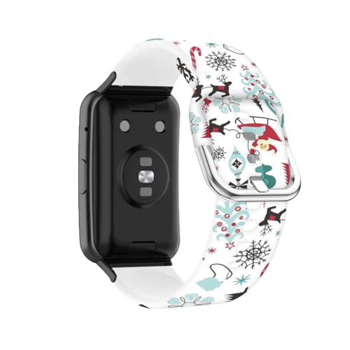 ZUREGO Weihnachten Armband für Huawei Watch Fit 2 Armband, Weihnachten Weiche Silikon Armbänder Sport Ersatzband Kompatible für Huawei Watch Fit 2 Armband (I) von ZUREGO