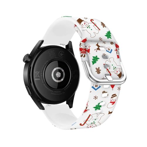 ZUREGO Weihnachten Armband für Huawei Watch GT2 42MM/GT3 42MM Armband, Weihnachten Weiche Silikon Armbänder Sport Ersatzband Kompatible für Huawei Watch GT2 42MM/GT3 42MM Armband (E) von ZUREGO