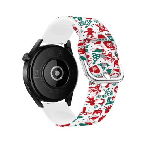 ZUREGO Weihnachten Armband für Huawei Watch GT2 46MM/GT3 46MM Armband, Weihnachten Weiche Silikon Armbänder Sport Ersatzband Kompatible für Huawei Watch GT2 46MM/GT3 46MM Armband (C) von ZUREGO