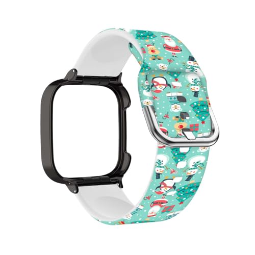 ZUREGO Weihnachten Armband für Xiaomi Redmi Watch 3 Lite/Watch 3 Active Armband, Weihnachten Weiche Silikon Armbänder Sport Ersatzband Kompatible für Xiaomi Redmi Watch 3 Lite/Watch 3 Active (H) von ZUREGO