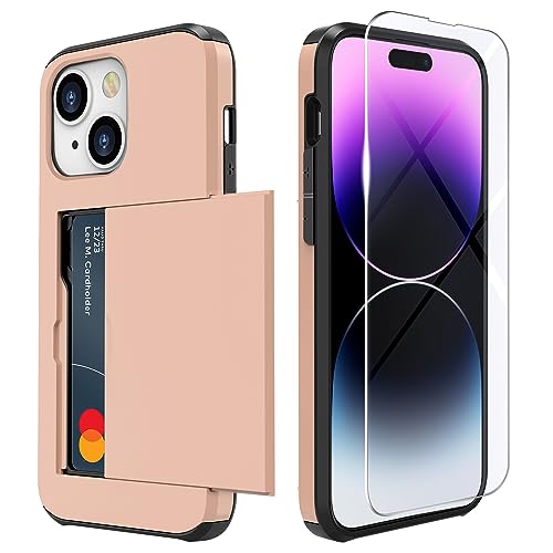ZUSLAB Card Holder Slot Case Compatible with Apple iPhone 15 6.1'' 2023, Phone Wallet Case with 1 Tempered Glass Screen Protector, Shockproof Rubber & PC Bumper Cover for Women Men Rosegold ZUSLAB Card Holder Slot Case Compatible with Apple iPhone 15 6.1'' 2023, Phone Wallet Case with 1 Tempered Glass Screen Protector, Shockproof Rubber & PC Bumper Cover for Women Men Rosegold von ZUSLAB