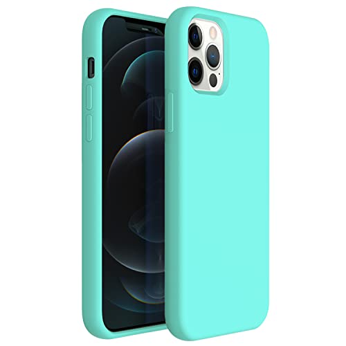 ZUSLAB Kompatibel mit Apple iPhone 12/ iPhone 12 Pro (6,1 ") Nano hülle Silikon,Dünne Nano Silikonhülle aus weichem Gelgummi - Minze von ZUSLAB