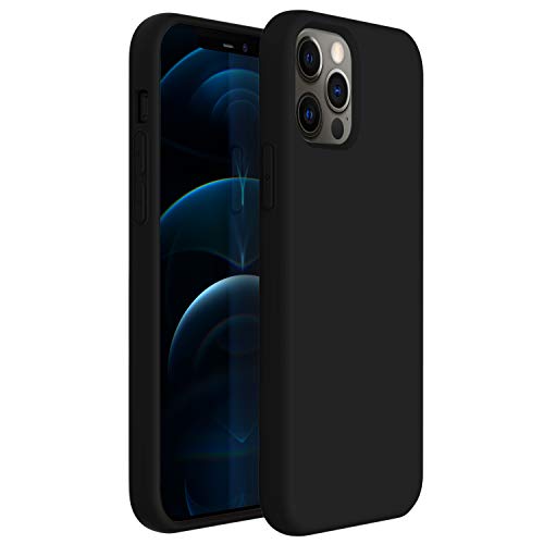 ZUSLAB Kompatibel mit Apple iPhone 12/ iPhone 12 Pro (6,1 ") Nano hülle Silikon,Dünne Nano Silikonhülle aus weichem Gelgummi - Schwarz von ZUSLAB