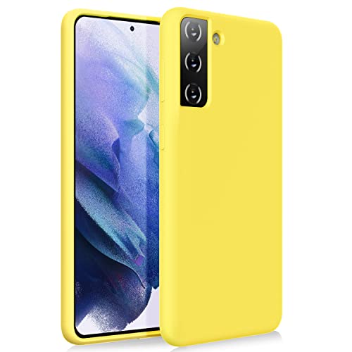 ZUSLAB Kompatibel mit Samsung Galaxy S21 Plus 5G (6,7 ") Nano hülle Silikon,Dünne Nano Silikonhülle aus weichem Gelgummi - Gelb von ZUSLAB