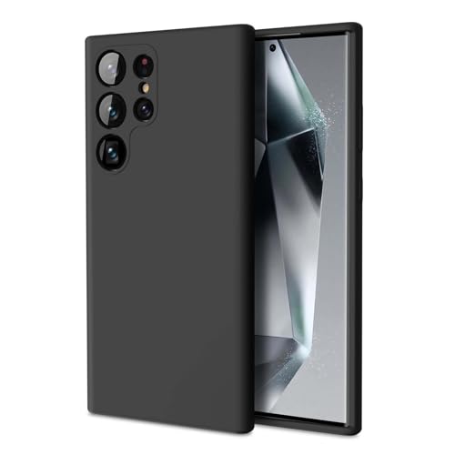 ZUSLAB Silikonhülle kompatibel mit Galaxy S24 Ultra Cover 2024, Liquid Silicone Anti-Scratch Gel Rubber Stoßfest Schutz Slim-Fit-Bumper für Galaxy S24 Ultra Hülle - Schwarz von ZUSLAB