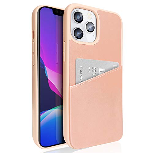 ZUSLAB kompatibel mit Apple iPhone 12/ iPhone 12 Pro (6,1 "), Hülle Brieftaschenetui von mit Kartensteckplatz, minimalistischer Tasche - Rotgold von ZUSLAB