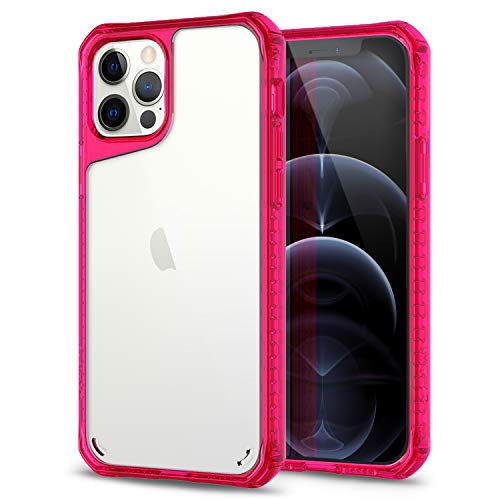 ZUSLAB kompatible mit Apple iPhone 12 Mini (5,4 "),Transparente Hülle Gummi-Telefon,Clear Schutzhülle mit starrer - Rosenrot von ZUSLAB