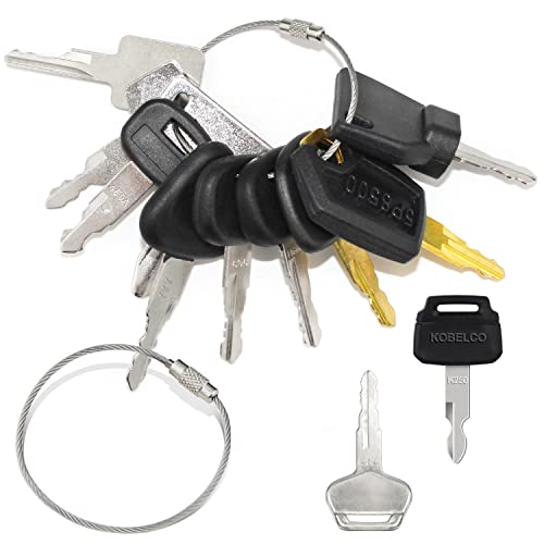ZUZGO Baumaschinen Schlüssel Set Zündschlüssel Baggerschlüsselsatz Universal Ersatzschlüssel für Motorrad Minibagger Stapler Radlader (12 Stk) von ZUZGO