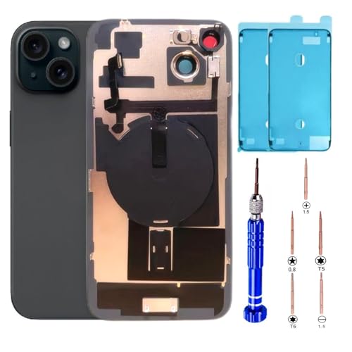 15 Plus Back Glass Replacement Kit with Plate & Flex Cable and All Parts Black 6.7 Inch for iPhone 15Plus Back Cover Glass with Repair Tools (Black) von ZVB