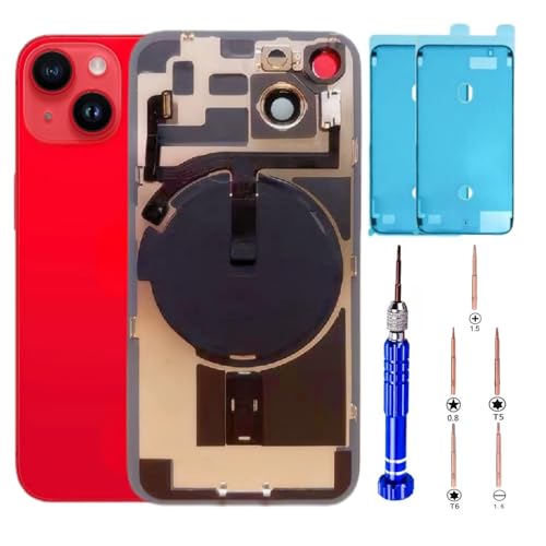 ZVB 14 Back Glass Replacement Kit with Plate & Flex Cable and All Parts Red 6.1 Inch for iPhone 14 Back Cover Glass with Repair Tools (Product Red) von ZVB