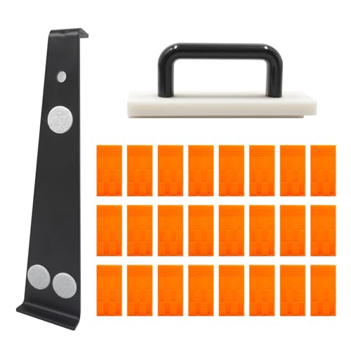 Vinyl Laminat Verlegeset, 200mm Bodenleger Laminat Werkzeug, Click Vinylboden Laminatboden Klicksystem mit 1x Parkett NYLON Schlagklotz, 1x Zugeisen Laminat, 40 x Laminat Abstandshalter (200mm Satz) von ZVF
