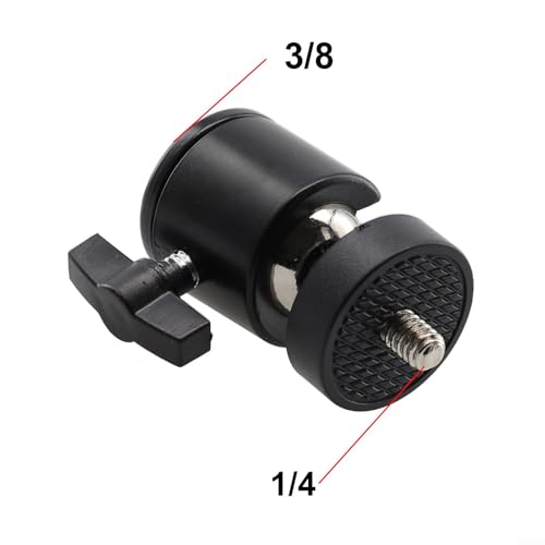 Verstellbarer Kugelkopfadapter für Kameramikrofonständer, 14 & 38 Schrauben, einfach zu tragen (3/8) von ZWEquipint