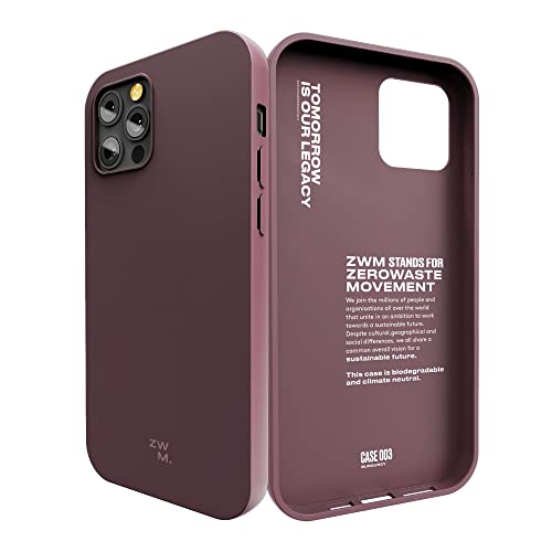 ZWM Handyhülle iPhone 12, iPhone 12 Pro, Umweltfreundliche Handyhülle, Dünn und Schützend, 100% Pflanzliches Material, Kompostierbar und Biologisch abbaubar Burgundy Design von ZWM