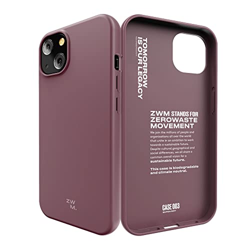 ZWM Handyhülle iPhone 13, Umweltfreundliche Handyhülle, Dünn und Schützend, 100% Pflanzliches Material, Kompostierbar und Biologisch abbaubar Burgundy Design von ZWM