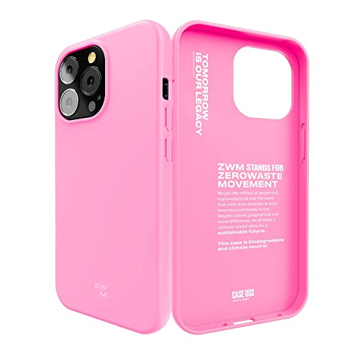 ZWM Handyhülle iPhone 13 Pro Max, Umweltfreundliche Handyhülle, Dünn und Schützend, 100% Pflanzliches Material, Kompostierbar und Biologisch abbaubar Dirty PINK Design von ZWM