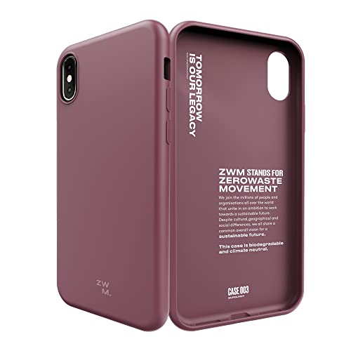 ZWM Handyhülle iPhone X, iPhone XS, Umweltfreundliche Handyhülle, Dünn und Schützend, 100% Pflanzliches Material, Kompostierbar und Biologisch abbaubar Burgundy Design von ZWM