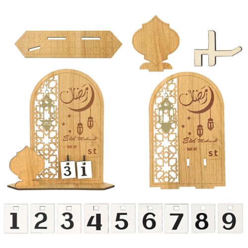 Festival Countdown Kalender Festival Dekorationen Holz Eid Mubaraks Kalender Ornament Dekorationen Festival von ZWTPGKRD