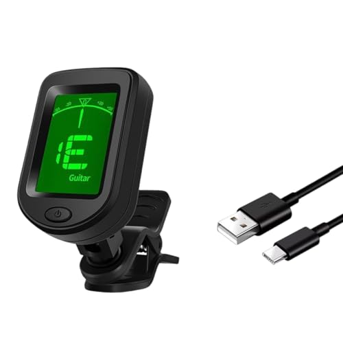 Gitarren-Stimmgerät zum Anklippen, digitales Gitarren-Stimmgerät mit LCD-Display für Gitarre, Bass, Violine, Saiteninstrument von ZWTPGKRD