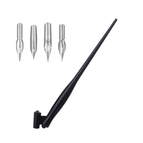 ZWTPGKRD Dip-Stifthalter mit 4 austauschbaren Stiftspitzen, abgeschrägter Dip-Stifthalter für Kunst, Zeichnen, Illustrationen, Skizzieren, Handschrift von ZWTPGKRD