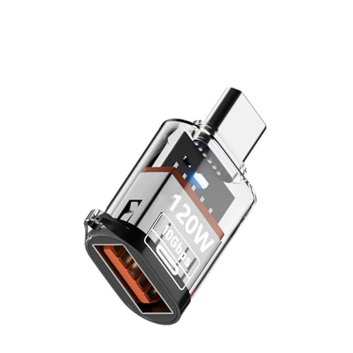 ZWTPGKRD Kleiner Adapter mit Kontrollleuchte USB C Stecker auf USB 3.2 Buchse Adapter 120W Ladeadapter Konverter von ZWTPGKRD