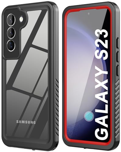ZWWADR Schutzhülle für Samsung Galaxy S23, wasserdicht, integrierter Displayschutz, stoßfest, 3,6 m, militärisch stoßfest, staubdicht, Unterwasser-Handyhülle für Galaxy S23 5G, 15,4 cm (6,1 Zoll), Rot ZWWADR Schutzhülle für Samsung Galaxy S23, wasserdicht, integrierter Displayschutz, stoßfest, 3,6 m, militärisch stoßfest, staubdicht, Unterwasser-Handyhülle für Galaxy S23 5G, 15,4 cm (6,1 Zoll), Rot von ZWWADR