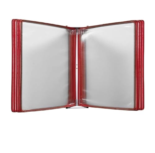 8 Farben erhältlich – A4 bunte Spindeln Wandmontiertes Flip-Ordnerdisplay – ohne Lochung/Locher Doppelmontage | Vertikal/Horizontal | Transparente mattierte Seiten (5 Seiten/10 Seiten) Fabrik Schule B von ZXCFGH