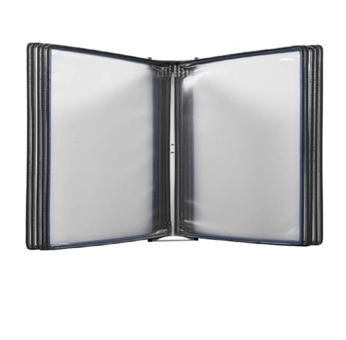 8 Farben erhältlich – A4 bunte Spindeln Wandmontiertes Flip-Ordnerdisplay – ohne Lochung/Locher Doppelmontage | Vertikal/Horizontal | Transparente mattierte Seiten (5 Seiten/10 Seiten) Fabrik Schule B von ZXCFGH