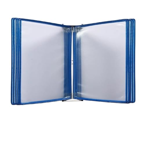 8 Farben erhältlich – A4 bunte Spindeln Wandmontiertes Flip-Ordnerdisplay – ohne Lochung/Locher Doppelmontage | Vertikal/Horizontal | Transparente mattierte Seiten (5 Seiten/10 Seiten) Fabrik Schule B von ZXCFGH