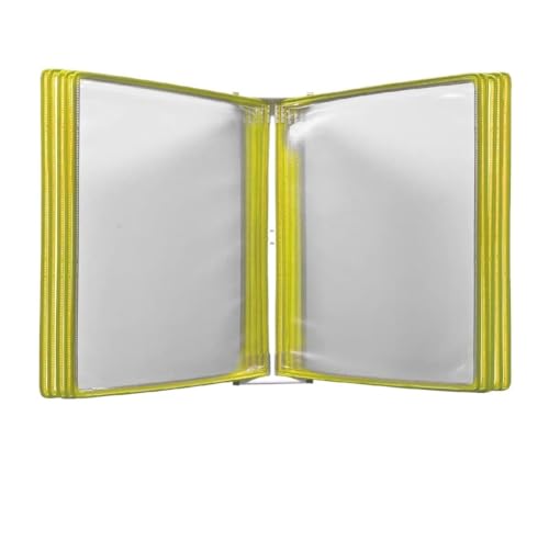 8 Farben erhältlich – A4 bunte Spindeln Wandmontiertes Flip-Ordnerdisplay – ohne Lochung/Locher Doppelmontage | Vertikal/Horizontal | Transparente mattierte Seiten (5 Seiten/10 Seiten) Fabrik Schule B von ZXCFGH