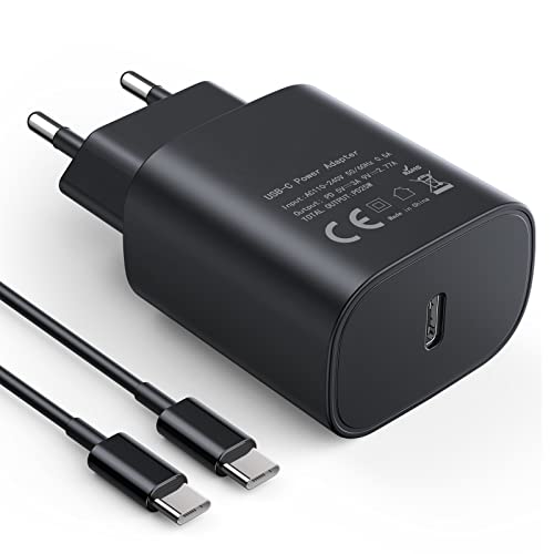 USB C Ladegerät 25W Schnellladegerät USB C Netzteil mit PD 3.0 USB C auf USB C Kabel 1.8M 60W, Ladegerät USB C Kompatibel mit Apple iPhone 15/15 Pro, Samsung S23 S22 S21 S20 S10 S9 Huawei von ZXCJ