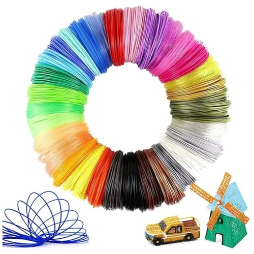 3D-Stift-Filament-Nachfüllpackungen Pla, 20 Farben, 3 m pro Farbe, insgesamt 200 nicht wiederholende Materialien, 3D-Druck-Farbe von ZXCVWWE