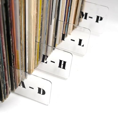 6 x Schallplatten-Trennblätter, Schallplatten-Trennblätter, alphabetische Trennblätter für Vinyl-Schallplatten, alphabetische Schallplatten-Trennwände A-Z, Acryl-Schallplatten-Trennwände, von ZXCVWWE