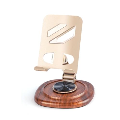 ZXCVWWE Retro-Telefonständer, Holz, Handy für Mini-Tablet-Pad, Ganzmetall, 360° drehbar, stabil, faltbar, verstellbar, skalierbar, nicht von ZXCVWWE