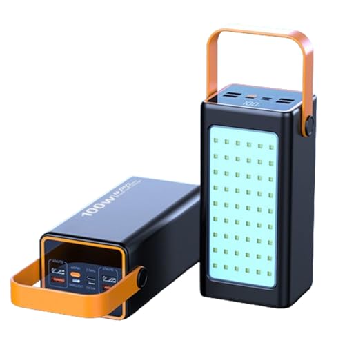 Powerbank 100.000 mAh, 100 W, superschnelles Aufladen, LED-Außenleuchte, mehrere EIN-/Ausgänge, leicht zu transportierende Mobile Stromversorgung,Black Powerbank 100.000 mAh, 100 W, superschnelles Aufladen, LED-Außenleuchte, mehrere EIN-/Ausgänge, leicht zu transportierende Mobile Stromversorgung,Black von ZXFDYF-TEGCUF