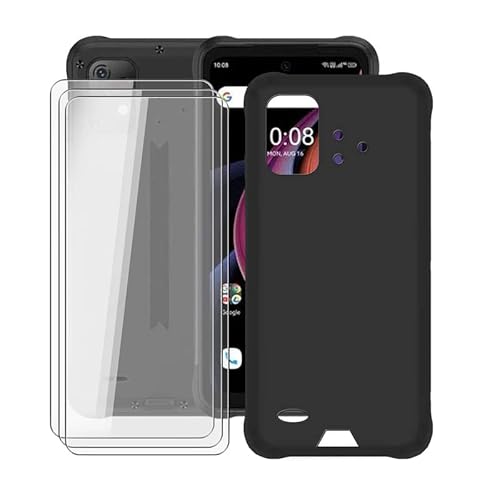 ZXFHN Hülle+[3 Sätze] Glas schutzfoli für Umidigi Bison GT2 Pro 5G(6.50"),Premium Ultra Dünn Voller Schutz Silikon Handyhülle Anti-Kratzer, Anti-Dropping-9H gehartet Glas-Schwarz von ZXFHN