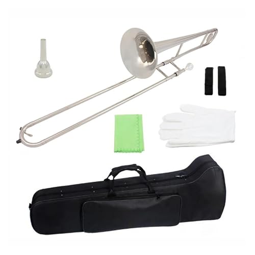 Posaune Bb-Altposaune Messingkorpus vernickelt Instrumentensatz(Silver) von ZXFJYUIP