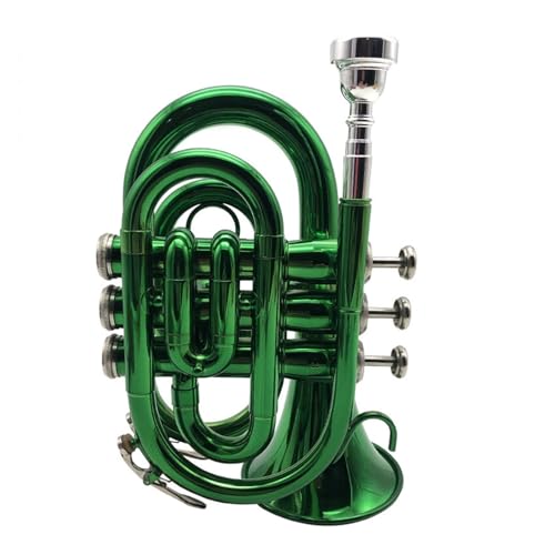 Trompete Mini-B-Trompete geeignet für professionelle Auftritte(Green) von ZXFJYUIP