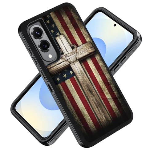 ZXHSBROK Schutzhülle für Samsung Galaxy S25 Edge 5G, Militärqualität, strapazierfähig, 3-lagig, stoßfest, Fallschutzhülle, für Samsung Galaxy S25 Edge 5G, 17 cm (6,7 Zoll) 2025, Amerikanische Flagge von ZXHSBROK