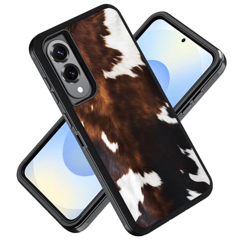 ZXHSBROK Schutzhülle für Samsung Galaxy S25 Edge 5G 17 cm (6,7 Zoll) 2025, Militärqualität, strapazierfähig, 3-lagig, stoßfest, Fallschutz, brauner Kuhdruck von ZXHSBROK