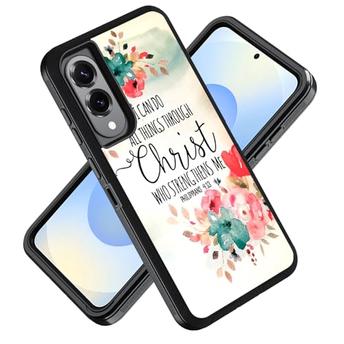 ZXHSBROK Schutzhülle für Samsung Galaxy S25 Edge 5G 17 cm (6,7 Zoll) 2025, Militärqualität, strapazierfähig, 3-lagig, stoßfest, Fallschutzhülle, christliches Zitat, Bibelvers Philipper 4–13 von ZXHSBROK