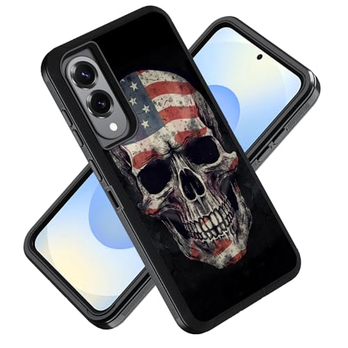 ZXHSBROK Schutzhülle für Samsung Galaxy S25 Edge 5G 6,7 Zoll 2025, Militärqualität, strapazierfähig, 3-lagig, stoßfest, Fallschutzhülle, Motiv: Totenkopf mit amerikanischer Flagge ZXHSBROK Schutzhülle für Samsung Galaxy S25 Edge 5G 6,7 Zoll 2025, Militärqualität, strapazierfähig, 3-lagig, stoßfest, Fallschutzhülle, Motiv: Totenkopf mit amerikanischer Flagge von ZXHSBROK