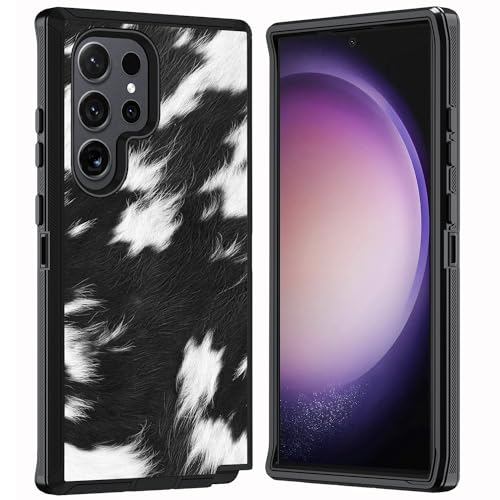ZXHSBROK Schutzhülle für Samsung Galaxy S25 Ultra 5G 17,5 cm (6,9 Zoll) 2025, Militärqualität, strapazierfähig, 3-lagig, stoßfest, Kuh-Druck von ZXHSBROK