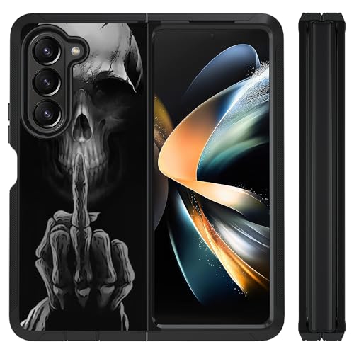 ZXHSBROK Schutzhülle für Samsung Galaxy Z Fold 6, strapazierfähig, doppellagig, stoßfest, staubdicht, faltbar, stilvolle Schutzhülle für Samsung Galaxy Z Fold 6 5G (2024), lustiger Skelett-Totenkopf von ZXHSBROK