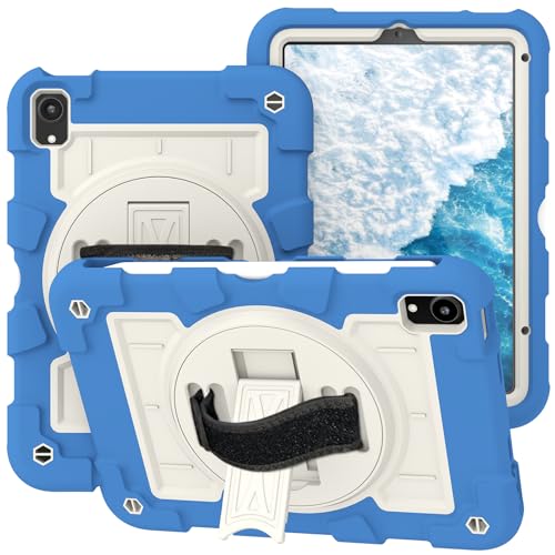 ZXHYliang Schutzhülle für iPad Mini 7 A17 Pro 2024/iPad Mini 6 2021 8,3 Zoll, mit Stifthalter, tragbare Hybrid-stoßfeste Abdeckung für iPad Mini 8,3 Zoll 7. / 6. Generation (Azurblau) von ZXHYliang