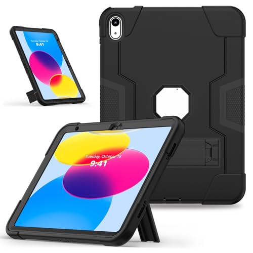 ZXHYliang Schutzhülle kompatibel mit iPad (A16) 11. Generation 11 Zoll 2025, iPad 10. Generation 27,7 cm (11 Zoll), mit 3-lagiger Struktur, tragbar, Hybrid-Schutzhülle mit Ständer, Kinderabdeckung von ZXHYliang