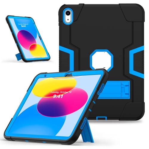 ZXHYliang Schutzhülle kompatibel mit iPad (A16) 11. Generation 11 Zoll 2025, iPad 10. Generation 27,7 cm (11 Zoll), mit 3-lagiger Struktur, tragbar, Hybrid-Schutzhülle mit Ständer, Kinderabdeckung von ZXHYliang