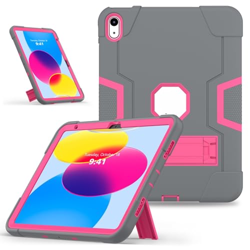 ZXHYliang Schutzhülle kompatibel mit iPad (A16) 11. Generation 11 Zoll 2025, iPad 10. Generation 27,7 cm (11 Zoll), mit 3-lagiger Struktur, tragbare Hybrid-Schutzhülle mit Ständer, Kinderabdeckung von ZXHYliang